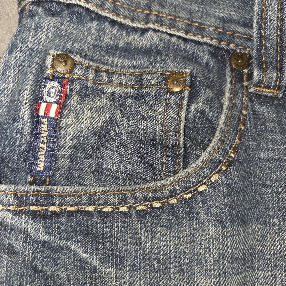 Y2K Phat Farm Jeans Mens 34x30 Blue Wide Leg Denim Hip Hop Streetwear! Embroider - Picture 11 of 13